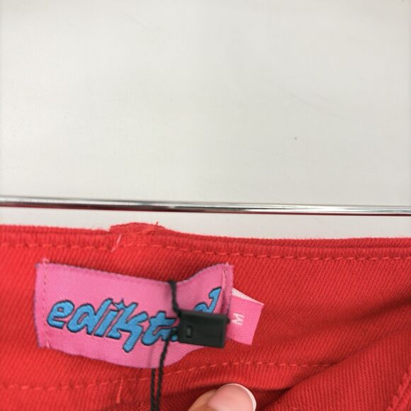 Edikted Red Lace Up Flare Pants Women’s‎ Size M High Waist Corset Style Y2K - Picture 5 of 11